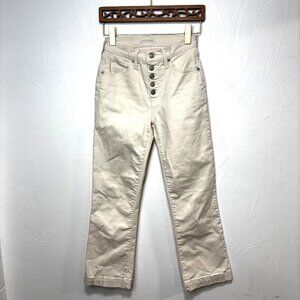 Lucky Brand High Rise Crop Mini Boot Bridgette Jeans White Button Fly Womens 26